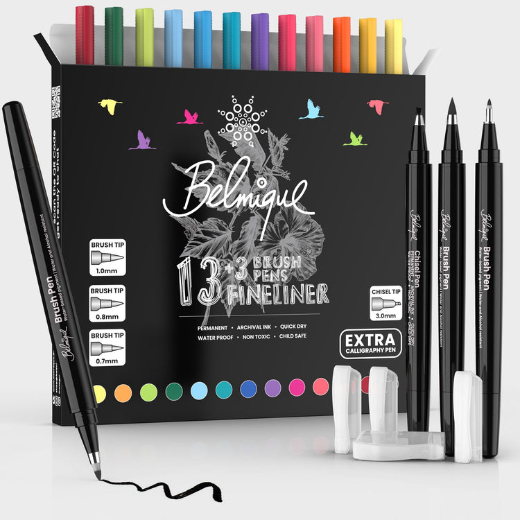 fineliner schwarze buntstifte bunte zeichenstift brushpens set brush pen schwarz zeichenstifte