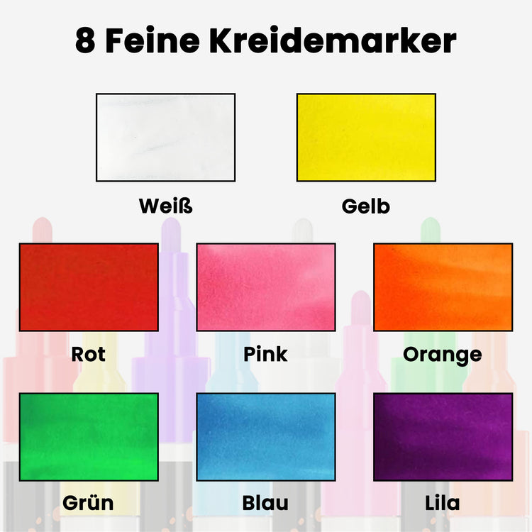 folienstift wasserlöslich mit 8 neon farben