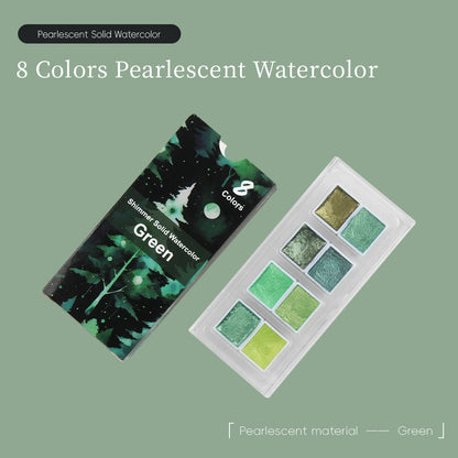 8/12 Farben Tragbares Glitzerndes Metallisches Aquarell-Set – Perfekt für Aquarellmalerei