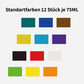 Belmique Acrylfarben Set - 12x 75ml - für Leinwand, Holz, Papier, Keramik