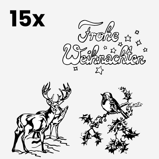 15 Weihnachtsvorlagen Fenster A4 und A5