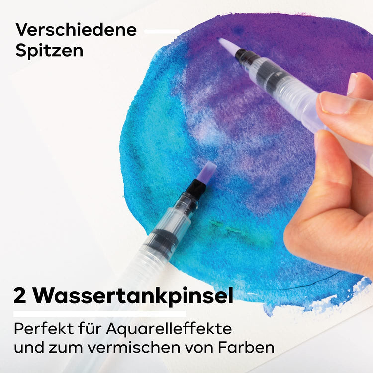 watercolour effekte wasserstifte wassertankpinsel