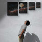 Handgemaltes Wandbild - Acrylbild Nebel 70x50x2cm - 4 Teile