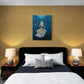 Handgemaltes Wandbild - Acrylbild Goldener Fisch 82x60x2cm