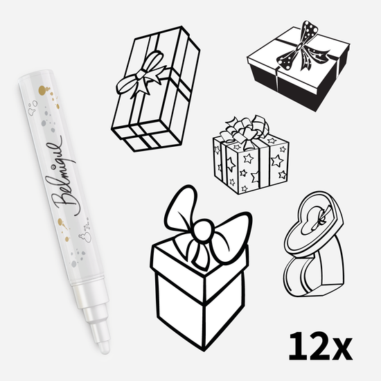 Vorlage Geschenke Zeichnen - Fenstervorlagen 12 Stk